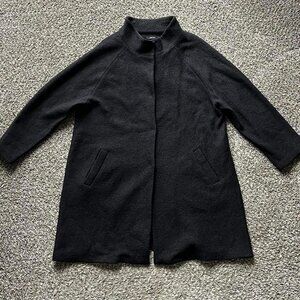 Cynthia Rowley Peacoat Womens 1X Black 100% Wool Elegant Chic Warm Winter Coat